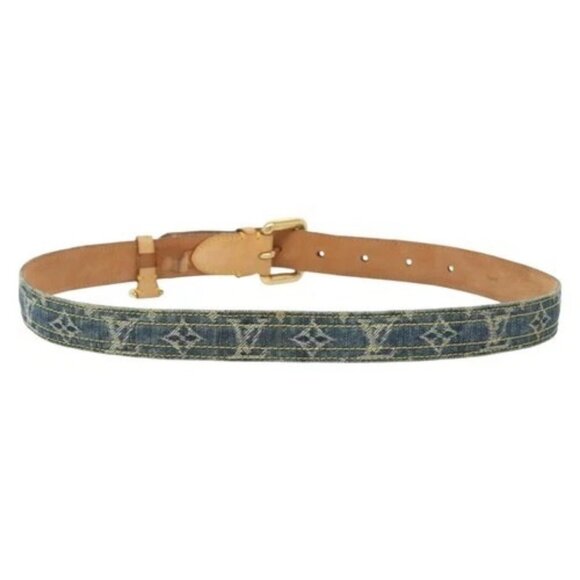 LOUIS VUITTON Monogram Denim Ceinture Belt Blue - Picture 3 of 16